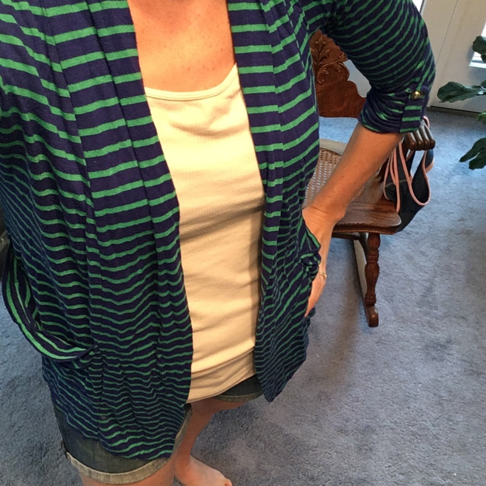 Nordstrom: Blue and green striped ones cardigan